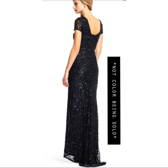 Adrianna Papell Purple Sequin Gown - Picture 2 of 8